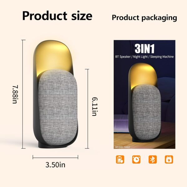 3-in-1 Bluetooth Speaker, Night Light, and Sleeping Machine