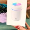 USB Rechargeable Mini Air Humidifier for Bedroom – High Power, Ultra-Quiet, with Color Lights