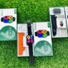 KW19 max 2.5D Curve Infinity Full HD IPS Display multicoloured double strap apple watch Series 9 watch for men women children ( Only Black )