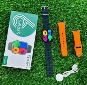 KW19 max 2.5D Curve Infinity Full HD IPS Display multicoloured double strap apple watch Series 9 watch for men women children ( Only Black )