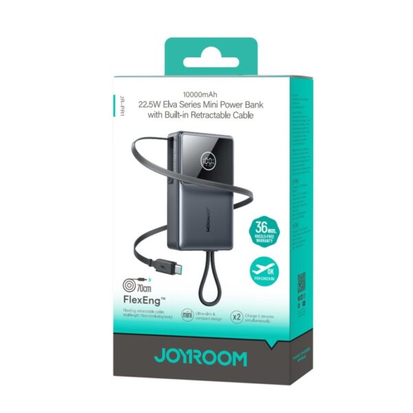 JOYROOM JR-PR1 22.5W Built-in Retractable Cable Powerbank10000mAh