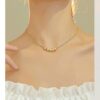 Golden Bead Necklace – Light Luxury Elegance