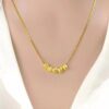 Golden Bead Necklace – Light Luxury Elegance