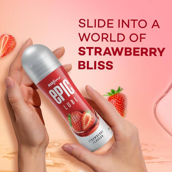 Manforce Epic Lube Strawberry Flavor Lubricant 60ml (Made in India)